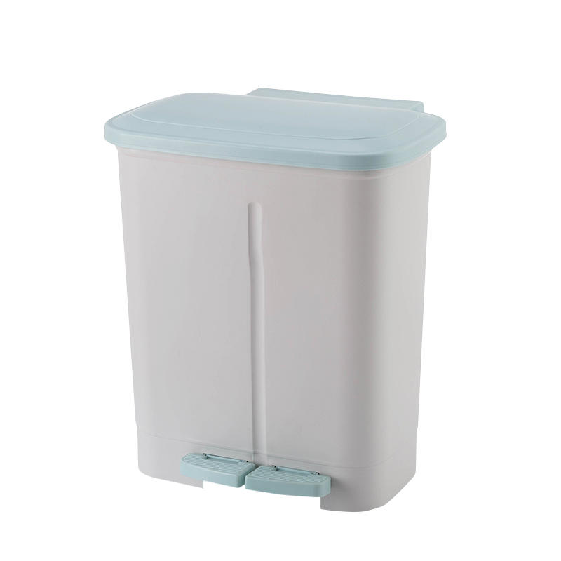 Double open lid trash can 